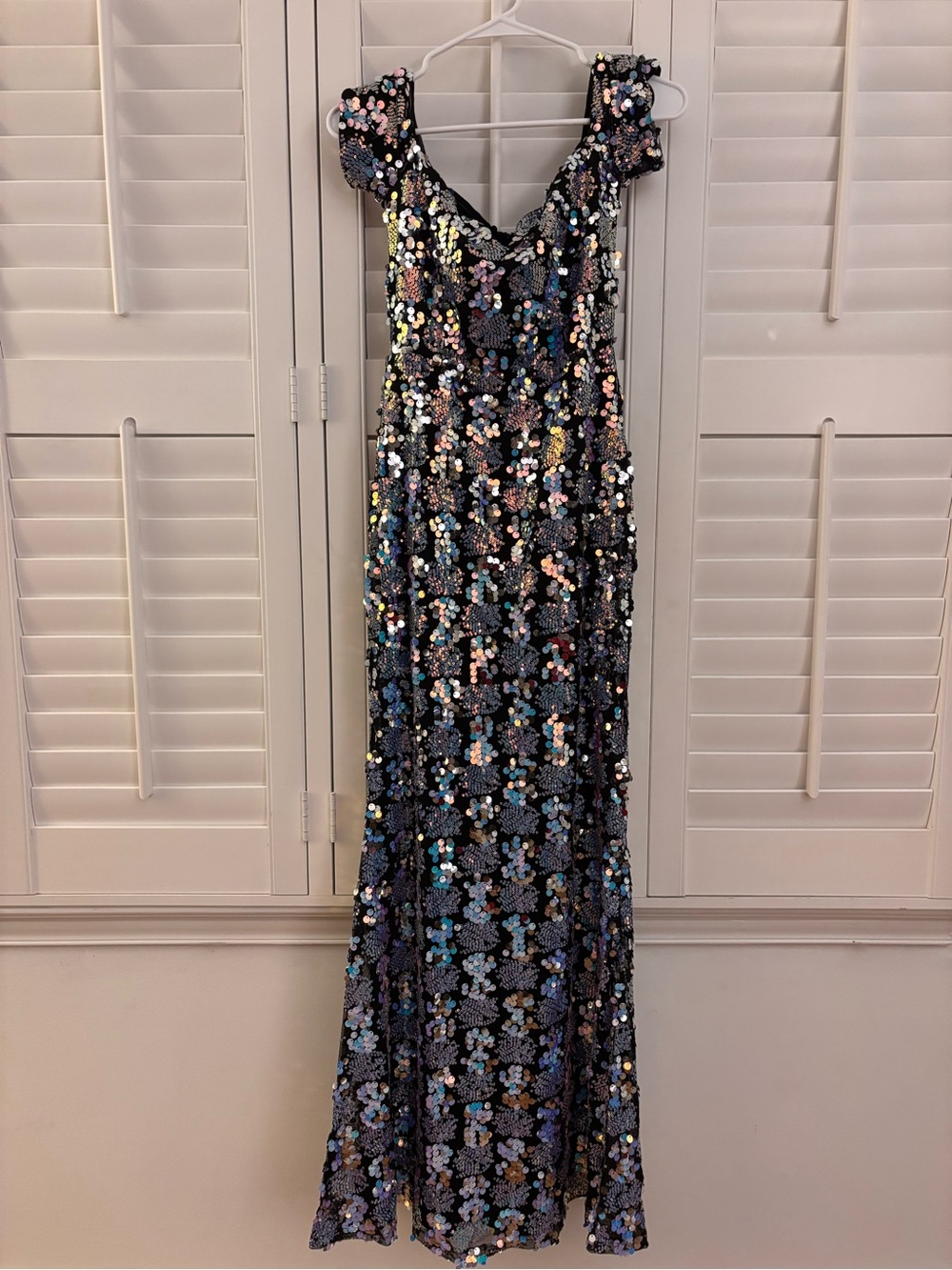 Lulu's Black Multicolor Sequin Maxi Dress